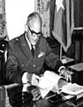 Major General Barry M. Goldwater in his office at Bolling Air Force Base