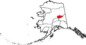 Map of Alaska highlighting Fairbanks North Star Borough