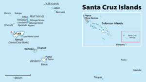 Map of the Santa Cruz Islands (Solomon Islands)