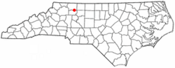 Location of East Bend, North Carolina