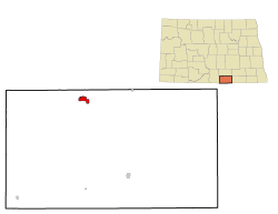 Location of Wishek, North Dakota
