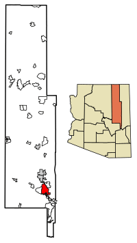 Location of Show Low in Navajo County, Arizona