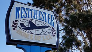 "Westchester, Home of LAX" sign at Westchester Rec Center
