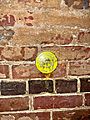 Paw Paw tunnel survey marker on Towpath side of tunnel (painted yellow)