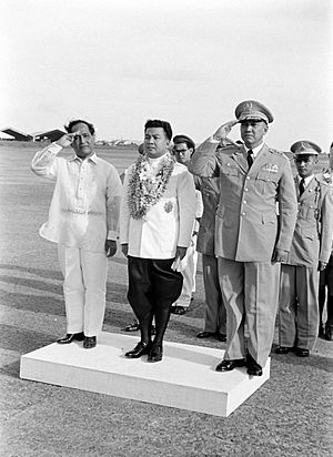 Prince Norodom Sihanouk with Philippine Vice President Carlos P. Garica, 1956-01-30