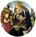 Sandro Botticelli - Virgem com o Menino e São João Batista Criança
