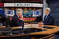 Secretary Kerry Speaks on 'CBS Evening News' Set in New York With Anchor Pelley Before Interview Focused on Iran Nuclear Deal (20494395405)