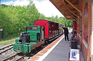 Train at Apedale Valley Light Railway station, Apedale Community Country Park, near Chesterton (geograph 3070620)