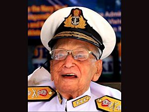 Vice Admiral SH Sarma, PVSM, Flag Officer Commanding Eastern Fleet FOCEF during 1971 War, on his 99th birthday