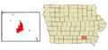 Wapello County Iowa Incorporated and Unincorporated areas Ottumwa Highlighted