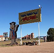 Williams - Bedrock City - Yabba-Dabba-Doo Welcome Sign (35359967780)