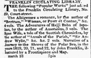 1824 FranklinCirculatingLibrary BostonCommercialGazette March18