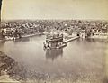 1880 photograph of the Golden Temple, Darbar Sahib, sacred pool and nearby buildings, Amritsar