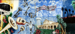 A portion of a colorful street mural in downtown Brownsville, Texas LCCN2014630472