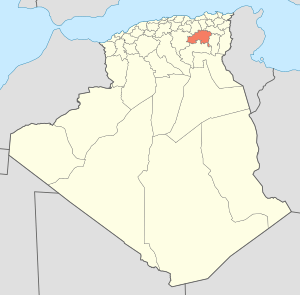 Map of Algeria highlighting Batna