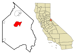 Location in Alpine County and the state of California