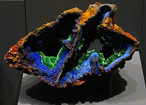 Azurite + Malachite, Copper Queen, NMNH