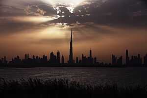 Burj Khalifa (worlds tallest building) and the Dubai skyline (25781049892)