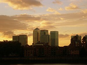 Canary Wharf at Sunset