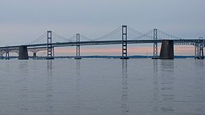 The Chesapeake Bay Bridge at dusk
