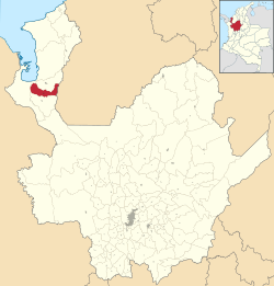 Location of the municipality and town of Carepa in the Antioquia Department of Colombia