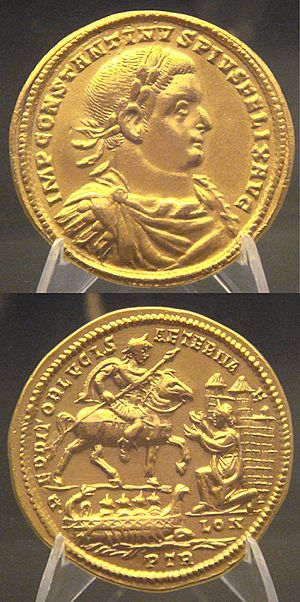 Constantius I capturing London after defeating Allectus Beaurains hoard