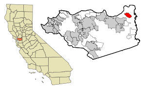 Contra Costa County California Incorporated and Unincorporated areas Bethel Island Highlighted