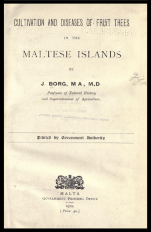 Cultivation and Diseases of Fruit Trees in the Maltese Islands