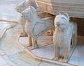 Detail fountain lions patio de los Leones Alhambra Granada Spain