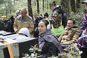 Director Zhao Wei filming second feature