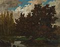 Felicien Rops, The Pond of Bambois (1865) oil on panel (18.5 × 24 cm) Charleroi Museum of Fine Arts