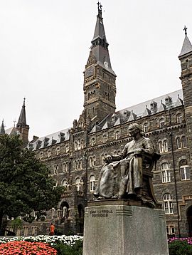 Georgetown University, Healy Hall & Statue of John Carroll