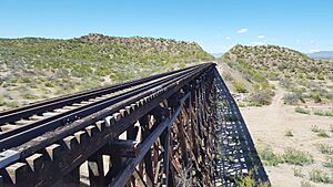 Giant Railroad Trestle at the Town of Mammoth, Arizona, not far from San Manuel