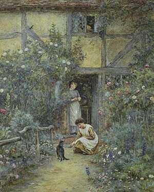 Helen Allingham The saucer of milk
