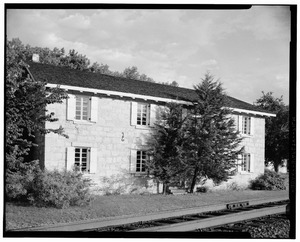Historic American Buildings Survey Douglas McCleery, Photographer June 1958 EXTERIOR VIEW- NORTH FACADE - First Territorial Capitol of Kansas, Fort Riley Military Reserve, Riley HABS KANS,81-FORIL,1-3