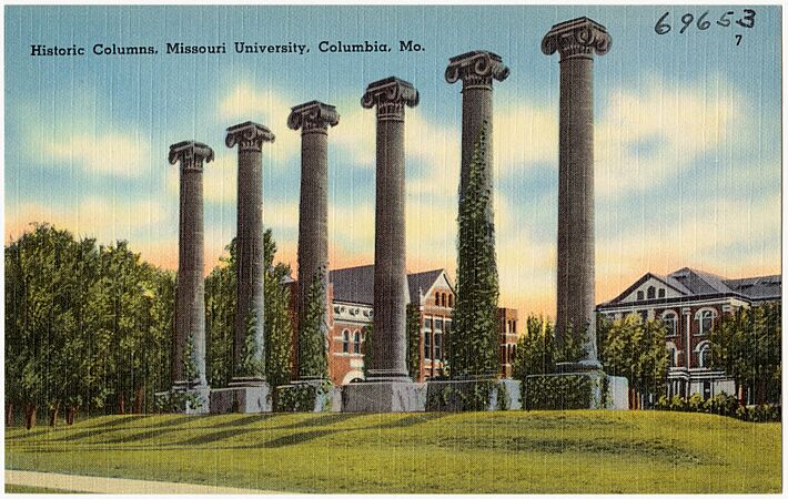 Historic columns, Missouri University, Columbia, Mo (69653)