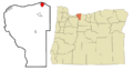 Hood River County Oregon Incorporated and Unincorporated areas Hood River Highlighted