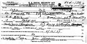 John Dall's Social Security application