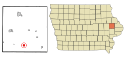Location of Olin, Iowa