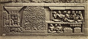 KITLV 40091 - Kassian Céphas - Relief of the hidden base of Borobudur - 1890-1891