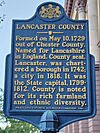 Lancaster County, Pennsylvania state historical marker.jpg