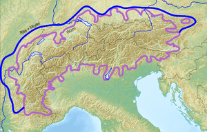 Map of Alpine Glaciations