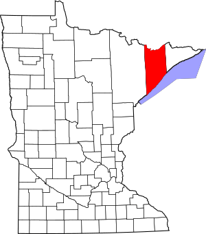 Map of Minnesota highlighting Lake County