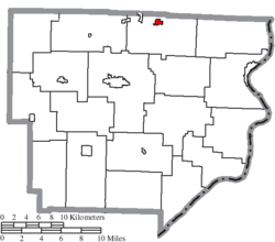 Location of Beallsville in Monroe County