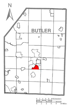 Location within Butler County