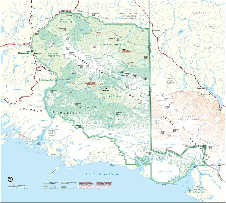 Map of Wrangell-St. Elias National Park