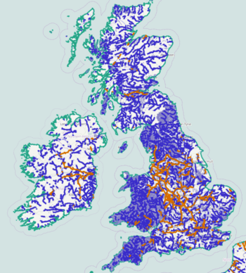 Map of canals of the United Kingdom