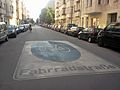 Markierung der Choriner Straße Berlin Prenzlauer Berg als Fahrradstraße