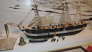 Model of the HMS Erebus (1826) trapped in the ice, Nattilik Heritage Centre, Gjoa Haven, September 2019
