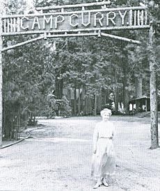 Mother Curry in front of Camp Curry